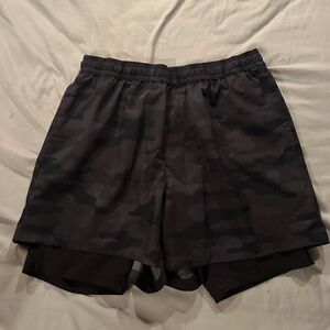 DSG Mens Athletic Shorts in Black Camo